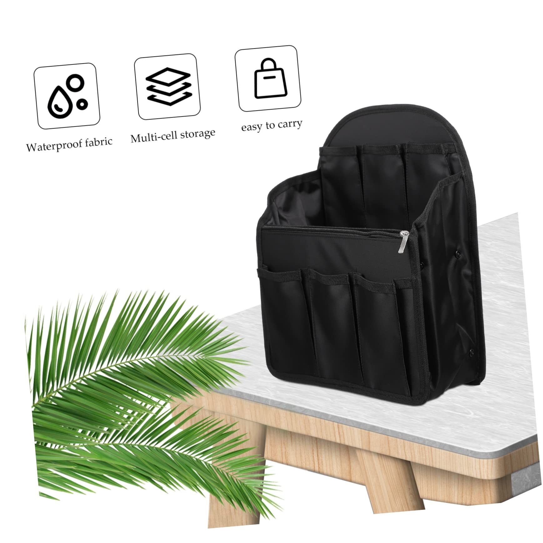 Organizador Interior para Mochila Negro de Nailon Plegable | 1 Pieza, Multibolsillos y Múltiples Compartimentos, Ligero para Viaje, Inserto Interior para Mochila