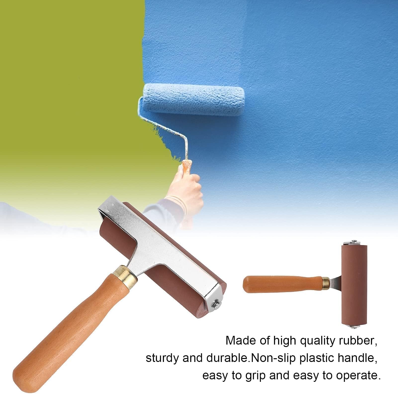 Gummiwalze Brayer, Weichgummi Brayer Elastische Gummiwalze für Druckgrafik-Einklebebücher(15cm)