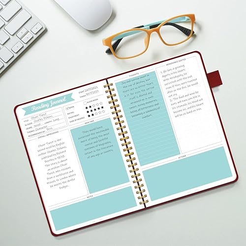 Miniatura 10 de Diarios de lectura para amantes de los libros, diario de lectura de libros para que los lectores revisen y rastreen tu lectura, diario y