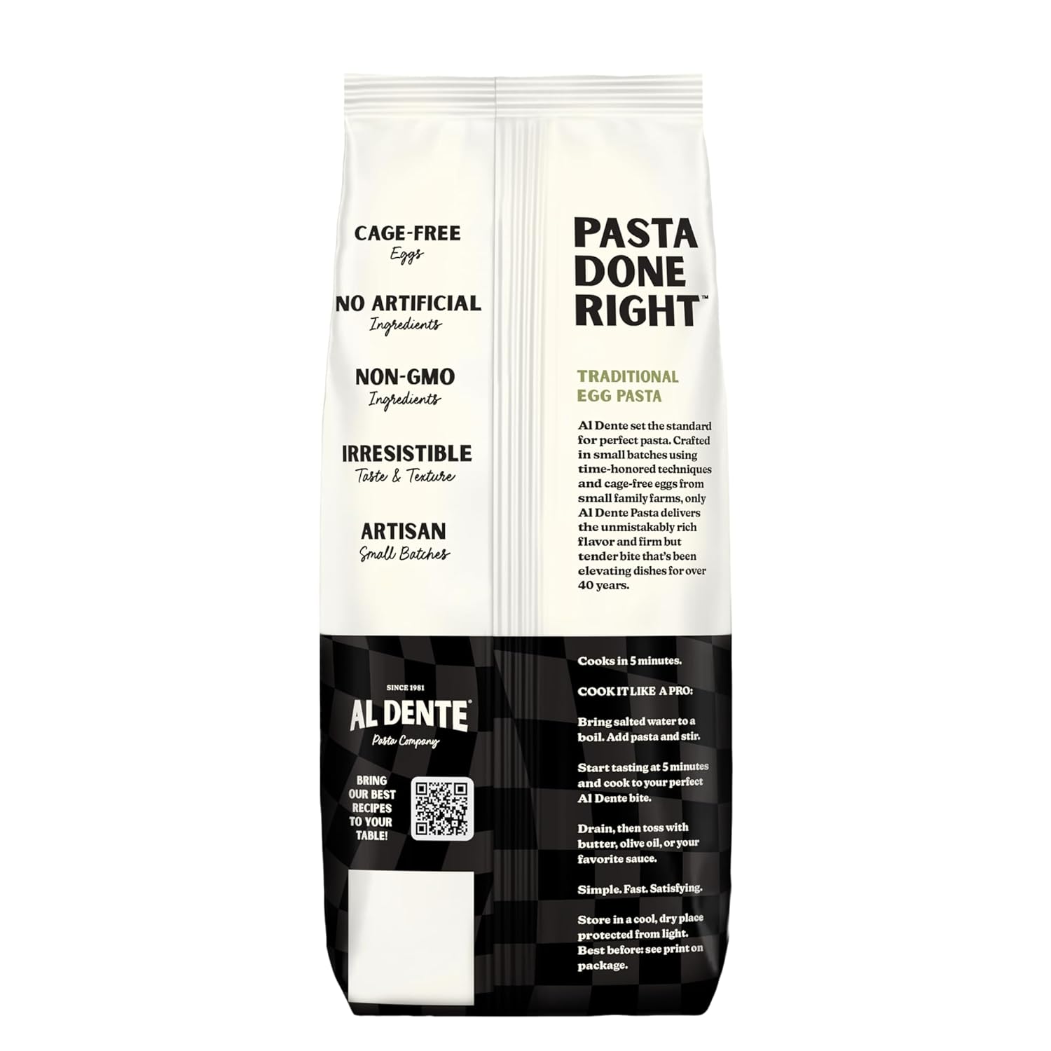 Al Dente Garlic Parsley Fettuccine – All-Natural Egg Pasta. Delicious, Gourmet, And Versatile. Traditional Pasta Noodles Made With Cage-Free Eggs, Semolina, Garlic, And Parsley. Make Any Recipe Look and Feel Like A High-End Dish. 12oz Bags (Pack of 6)