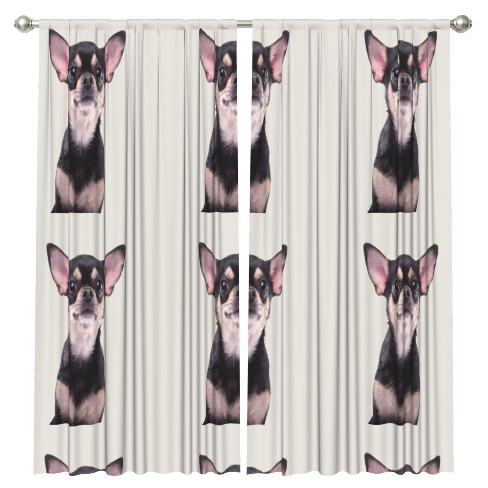 InOmak Chihuahua, 2 Panels Window Curtains 52 x 84 Inch Blackout Curtains for Living Room Bedroom