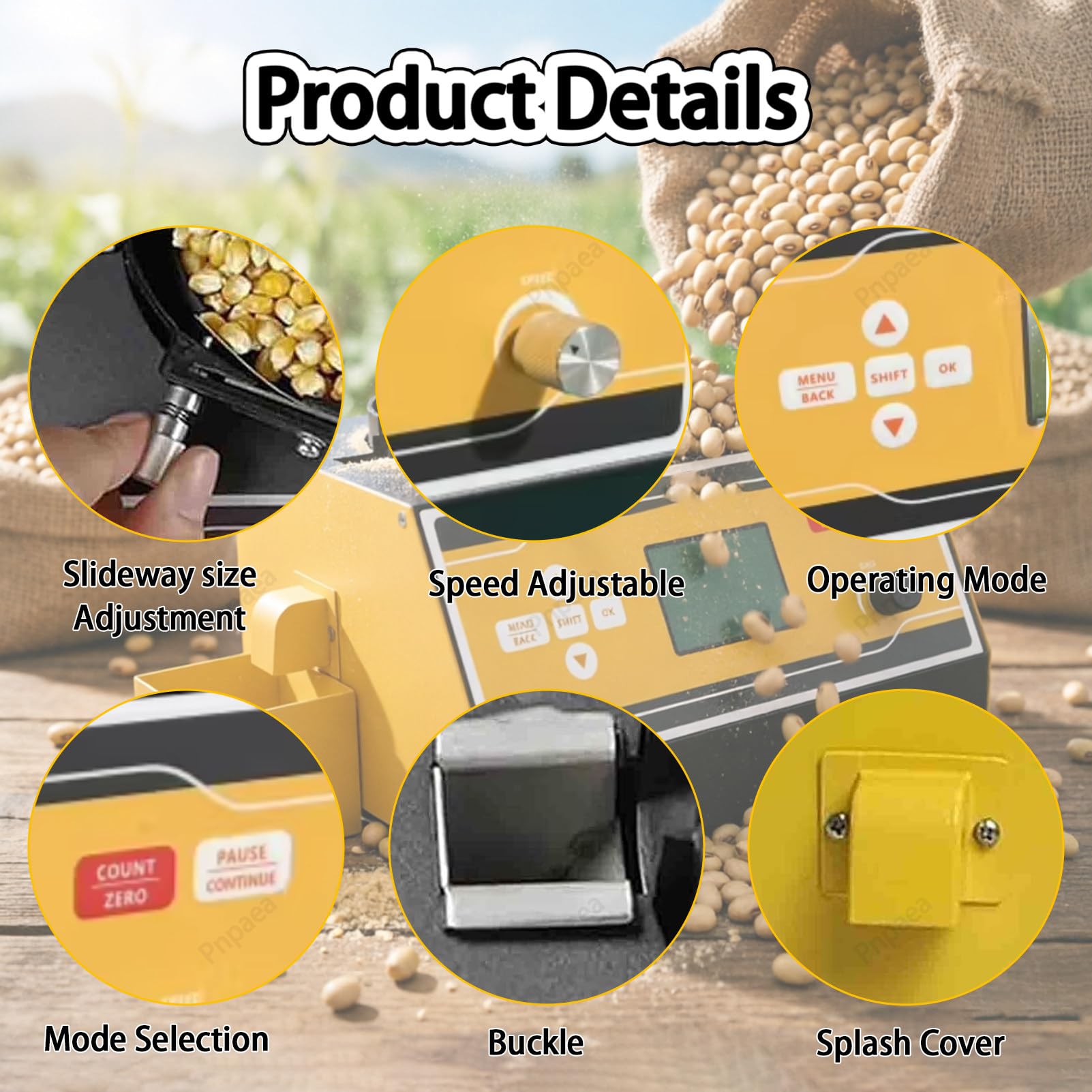 Contador De Semilla AutomáTico MáQuina De Contar De Plato Ajustable para Varios Tipos De Semillas como Arroz Trigo MaíZ Semillas De Hortalizas