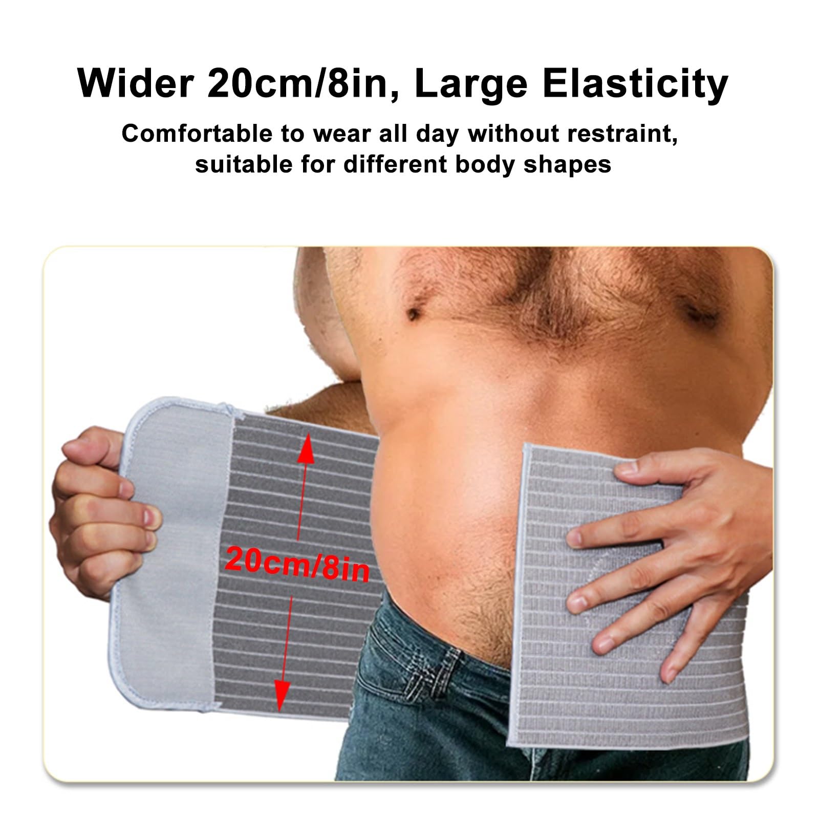 Fascia Ernia Ombelicale per Uomo e Donna, Fascia Addominale in Tessuto Traspirante, Sollievo Rapido per Ernie Epigastriche, Ombelicali e Ventrali, con 2 Cuscinetti di Compressione(Black,M)
