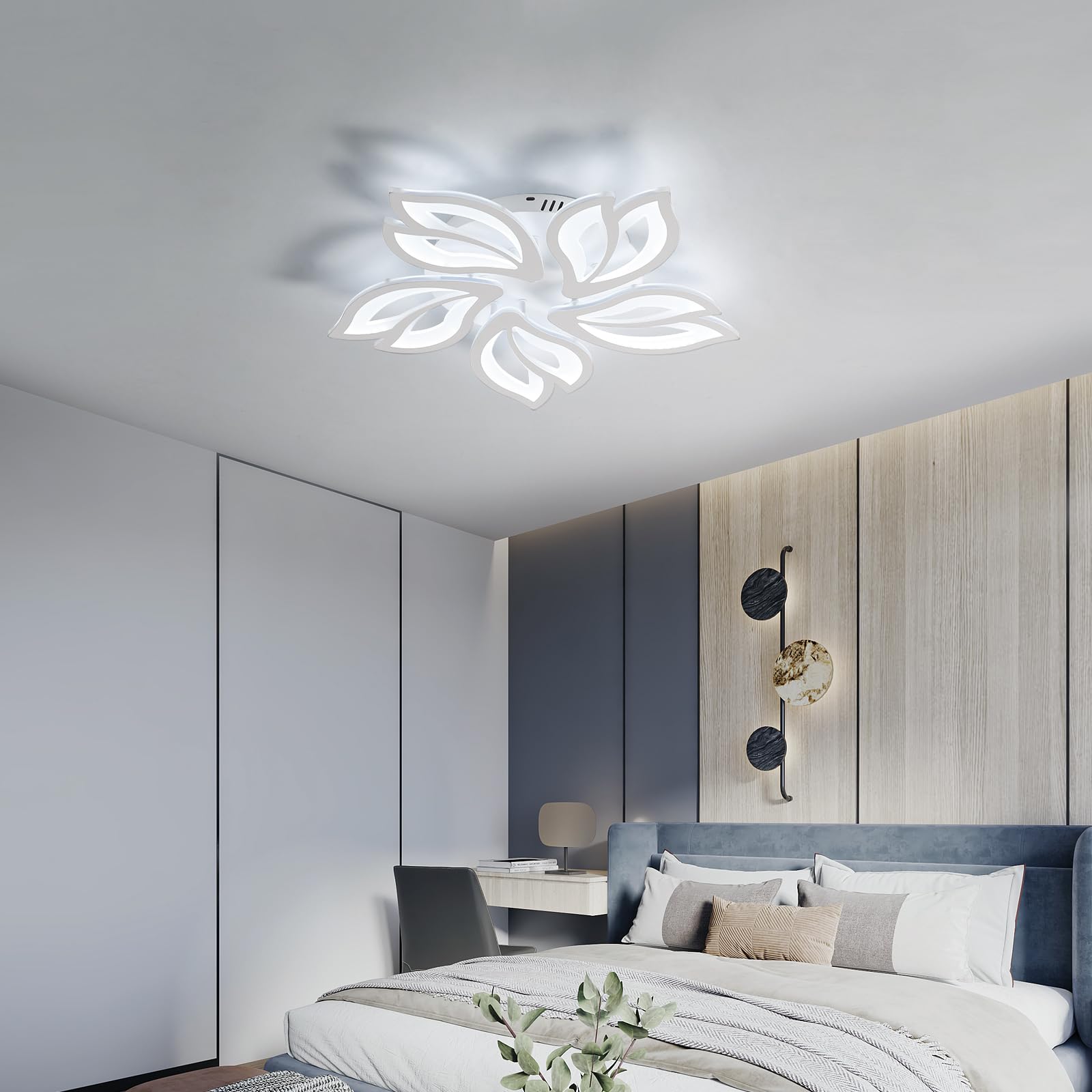 Comely Plafoniera LED, 65W Moderna Lampada da Soffitto in Acrilico, Forma di Fiore Design Plafoniere da Soffitto LED 7200LM per Soggiorno, Cucina, Camera da Letto, Studio