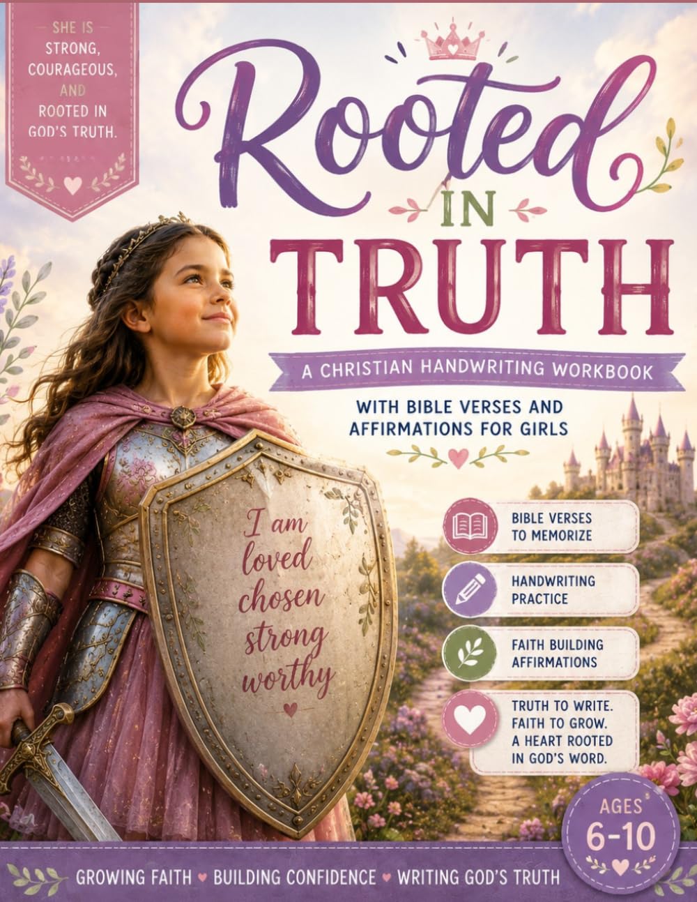 Rooted in Truth: A Christian Handwriting Workbook with Bible Verses and Affirmations for Girls