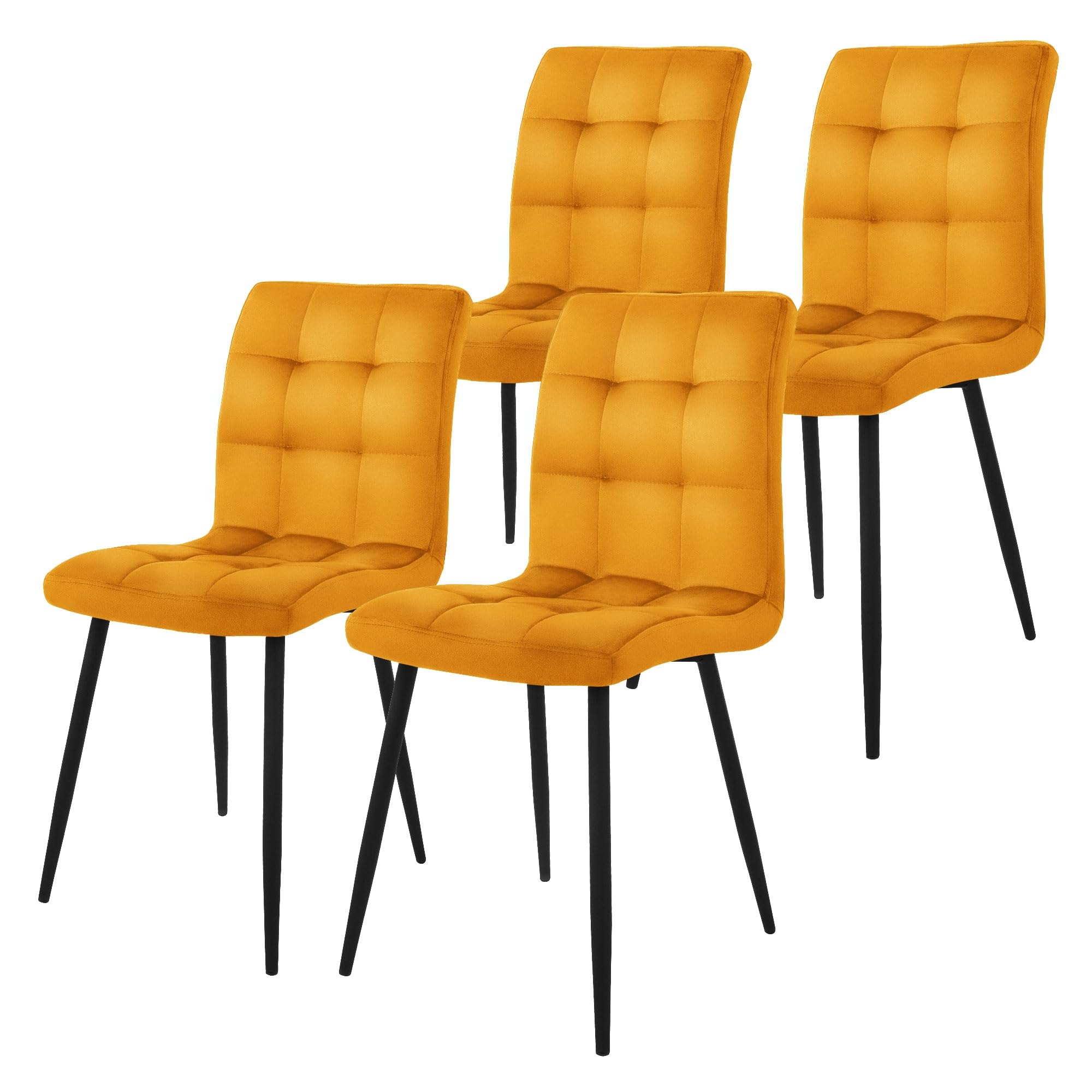 Sedia Imbottita Sedie Gialle Ocra Poltrona Letto Singolo Set Sedie