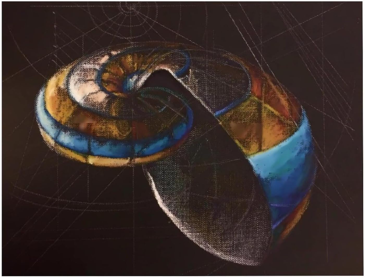 Fibonacci on A Nautilus Shell Printed Diamond 5D Painting Kits DIY Full Drill Crafts for Home Wall Decor 16x20 Inch White Wood 50 * 40cm