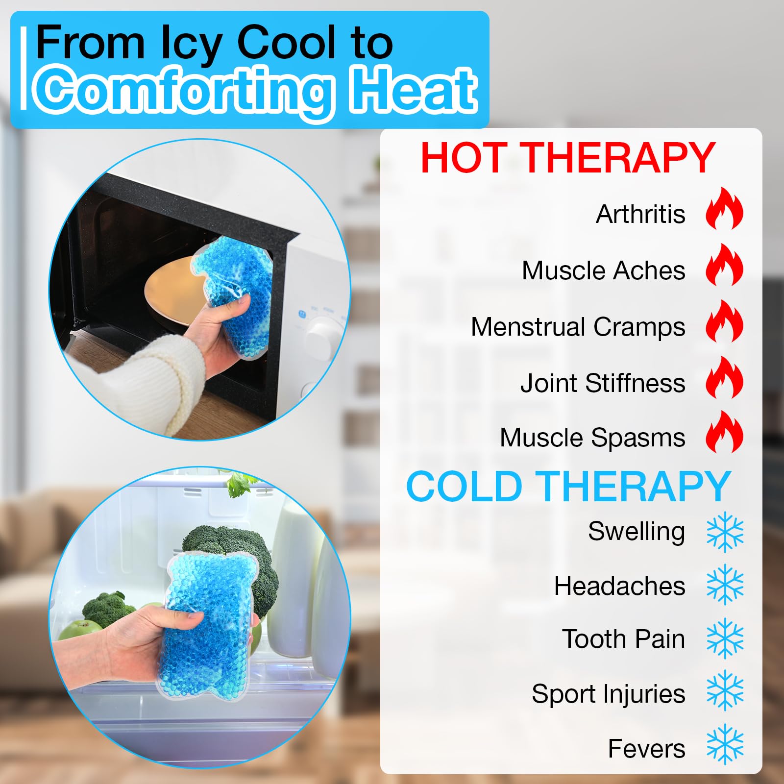 TrelaCo Paquete de 24 bolsas de hielo de gel reutilizables para frío y caliente, compresas de gel suaves y pequeñas para deportes, hinchazón, rodilla, hombro, pie, espalda, tobillo, cuello, codo,