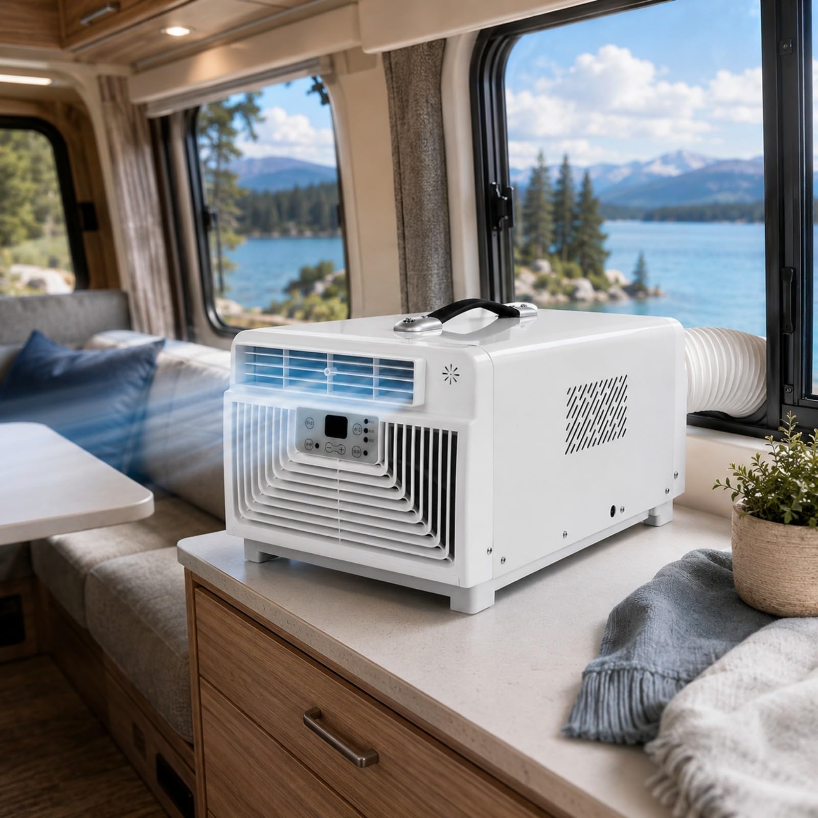 HCAUYNN Mini Portable AC Unit for Home Office, Portable Air Conditioner Energy Efficient Cooling, Dry Fan Timer Modes, Compact Air Conditioner for Studio Apartment 110V