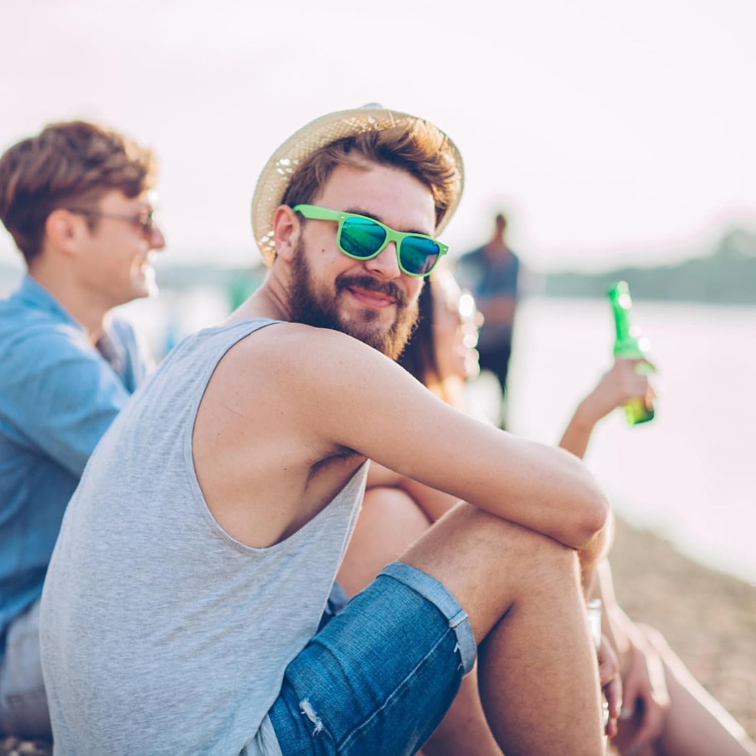 Pibupibu 10/20 Pack Neon Sunglasses for Women Men Bulk, Wholesale 80s Retro Colorful Mirrored Party Glasses Adult Unisex - Image 5