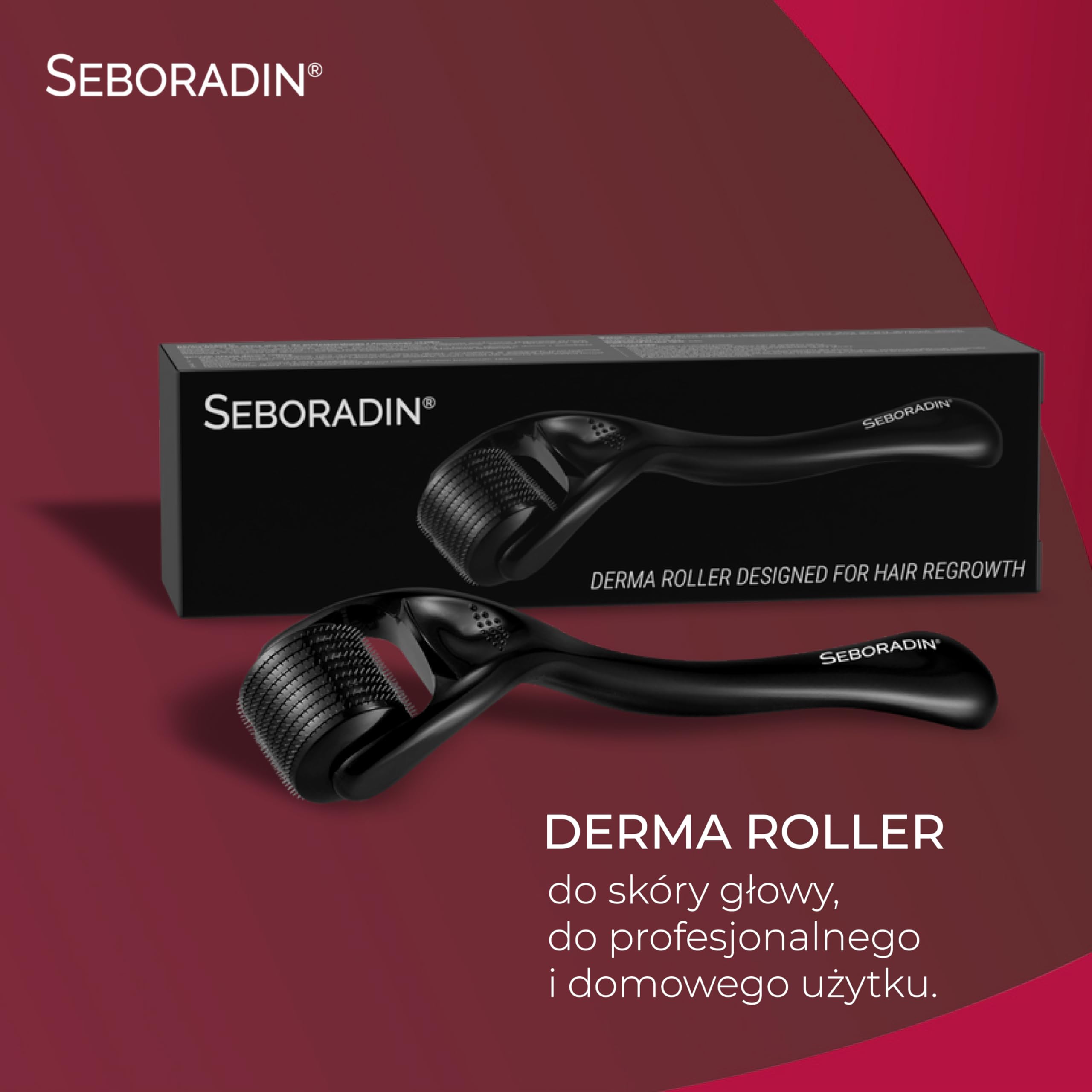 SEBORADIN Maria Black Set PRO dla Mężczyzn – Ampułki – Derma roller – Nocne Serum przeciw Wypadaniu Włosów – Szampon x2 – Krem do Twarzy – Żel pod Prysznic 2w1 – Pro Care Complex