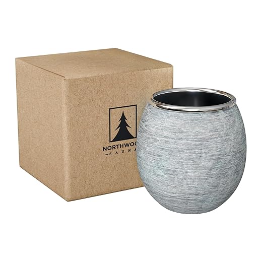 Sauna Aromatherapy Stone Cup - Essential Oil Diffuser - Natural Rock with Stainless Steel Bowl