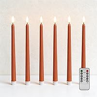 Vista 12 de Velas Cónicas Sin Llama Color Rosa con Control Remoto, Juego de 12 Candeleros LED Navideños a