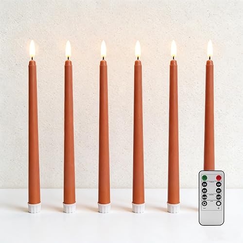 Miniatura 12 de Velas Cónicas Sin Llama Color Rosa con Control Remoto, Juego de 12 Candeleros LED Navideños a