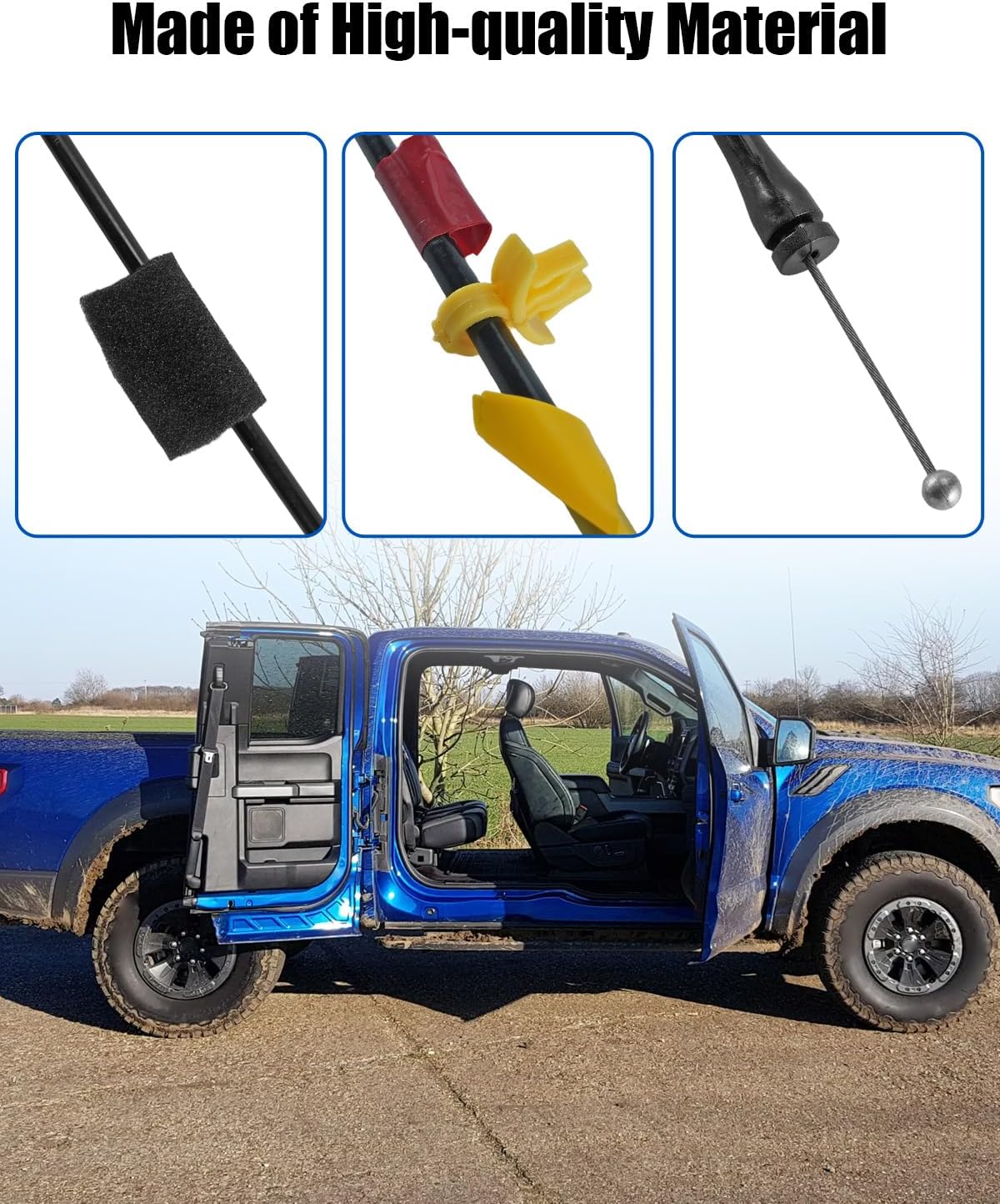 6L3Z18264A26A Rear Door Upper & Lower Lock Cables Fit for Ford F150 1997-2003 Heritage 2004 F250 1997-1999, 32.2 Inch & 23.5 Inch Replace 6L3Z18264A27A 6L3Z18264A01C 6L3Z18264A00C