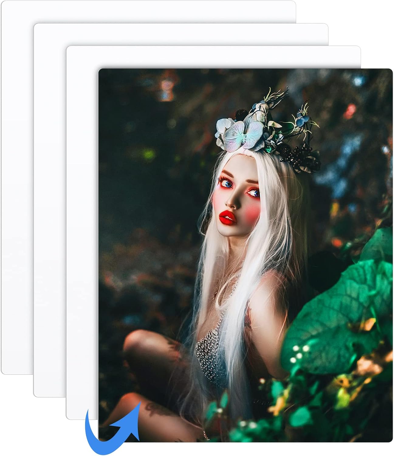 Sublimation Metal Photo Blanks 11 x 14 Inch 0.45mm Thick Aluminum DIY Photo Sign White Wall Poster Blank Pictures Wall Art for Bedroom Living Room Wedding Baby Shower Pet Family Decor(8 Pieces)