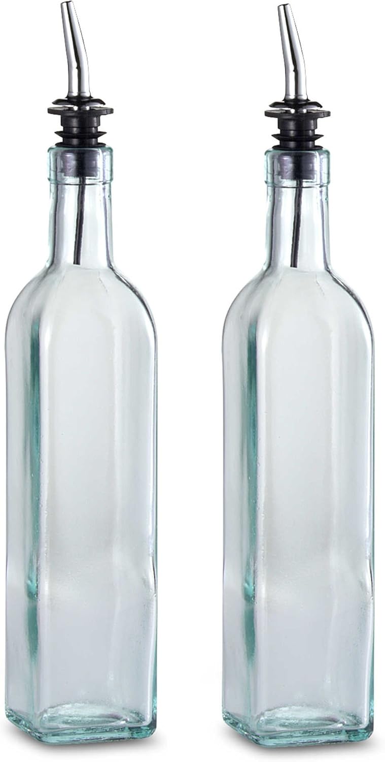 TableCraft 16 oz. Olive Oil Bottle with Pourer Made in USA (Set of 2)