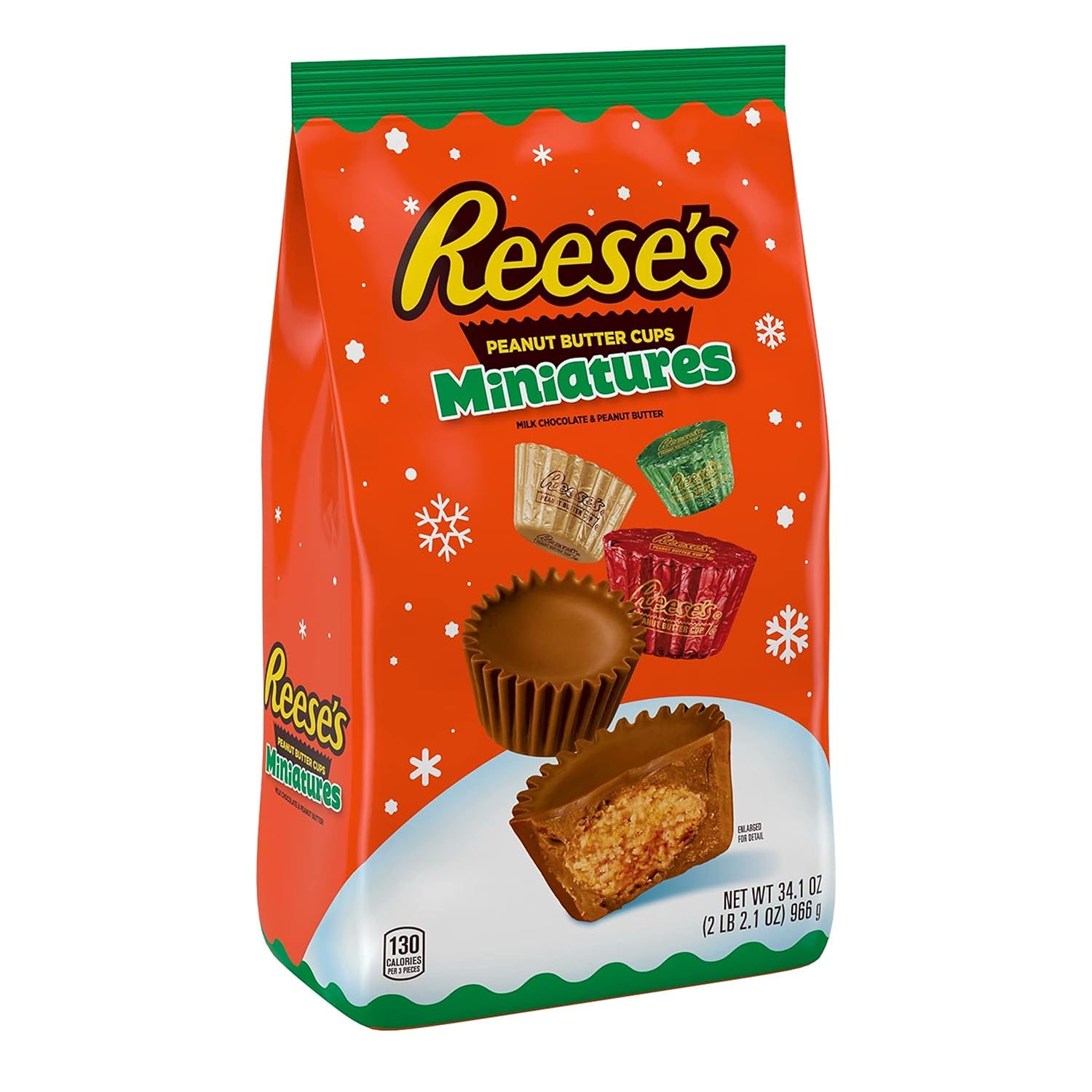 REESE'S, Miniatures, Milk Chocolate Peanut Butter, Cups Candy, Christmas, 34.1 oz, Bulk Bag : Grocery & Gourmet Food