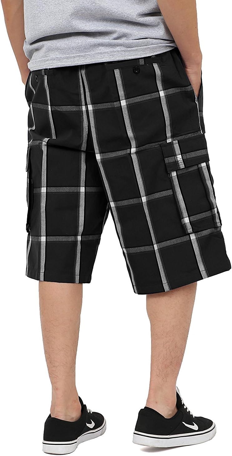 Shaka Wear Plaid Cargo Shorts for Men, Sizes S-5XL - Image 2