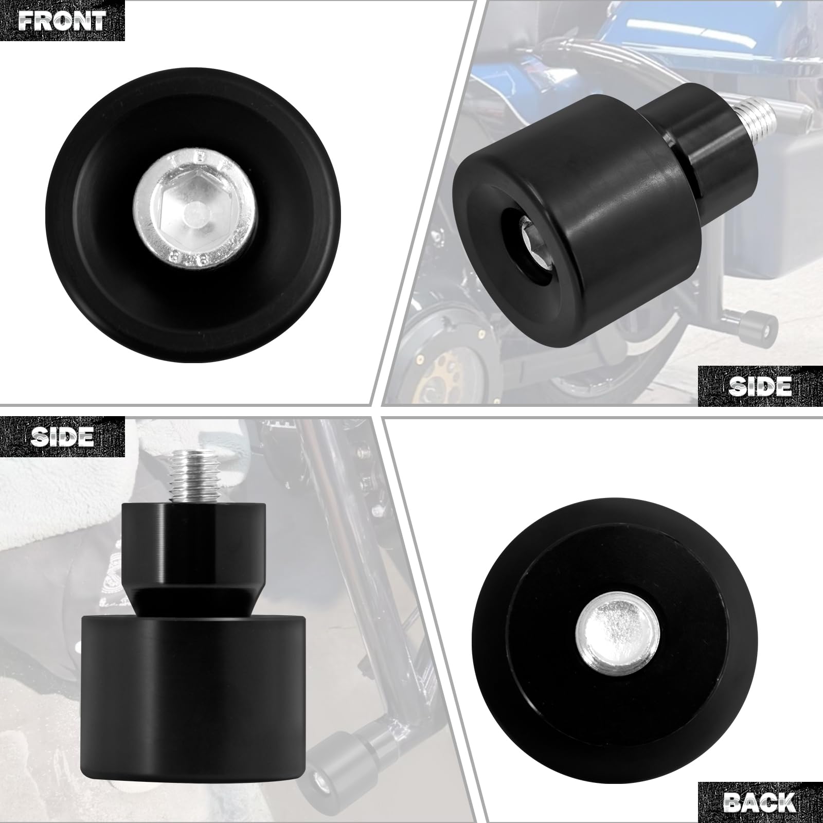 Moto Crash Bar Guard Ball Engine Guard Collision Protector Fit for Harley 2Pc Nero