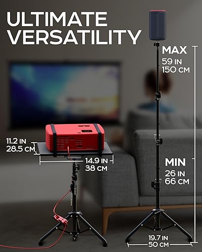 Miniatura 8 de Pantalla de proyector de 100" con soporte y soporte universal para trípode para proyector