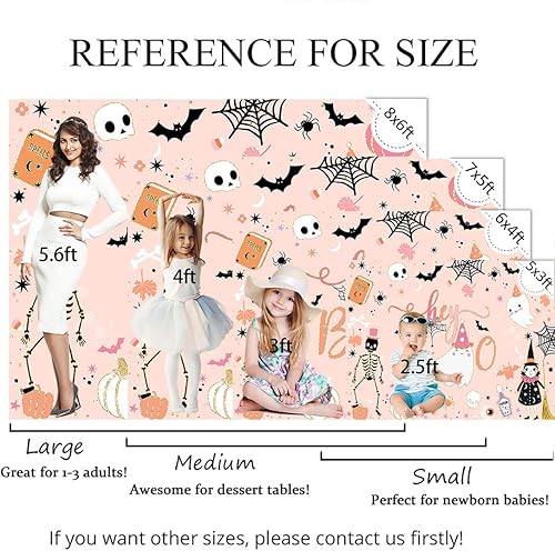 Miniatura 10 de Avezano Hey Boo - Telón de fondo de Halloween para niños, lindo fantasma, decoración de fiesta de Halloween, cartel espeluznante de Little Boo Fondo
