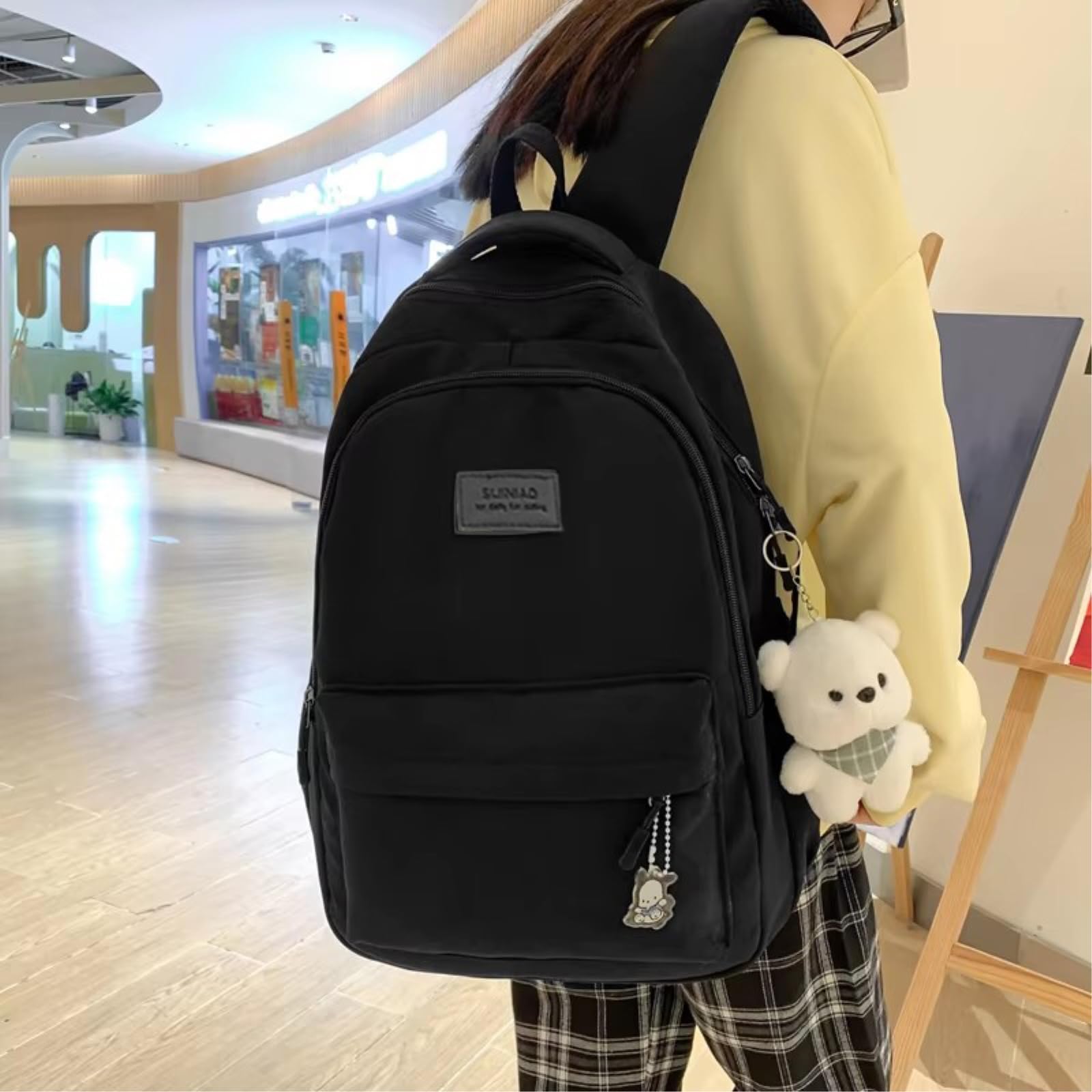 WANGSHUO Borsa Donna Zaino per Laptop Unisex Impermeabile, Sacco da Giorno Carino di Grande capacità Viaggi Scolastici Commute Giornaliero