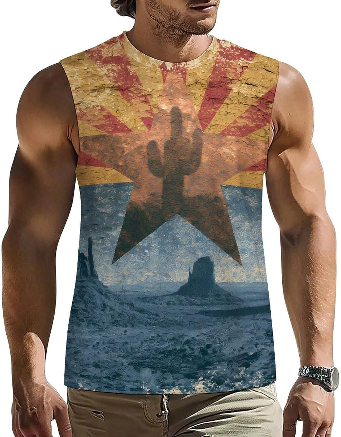 Flag of Arizona Men's Sleeveless Shirt Small