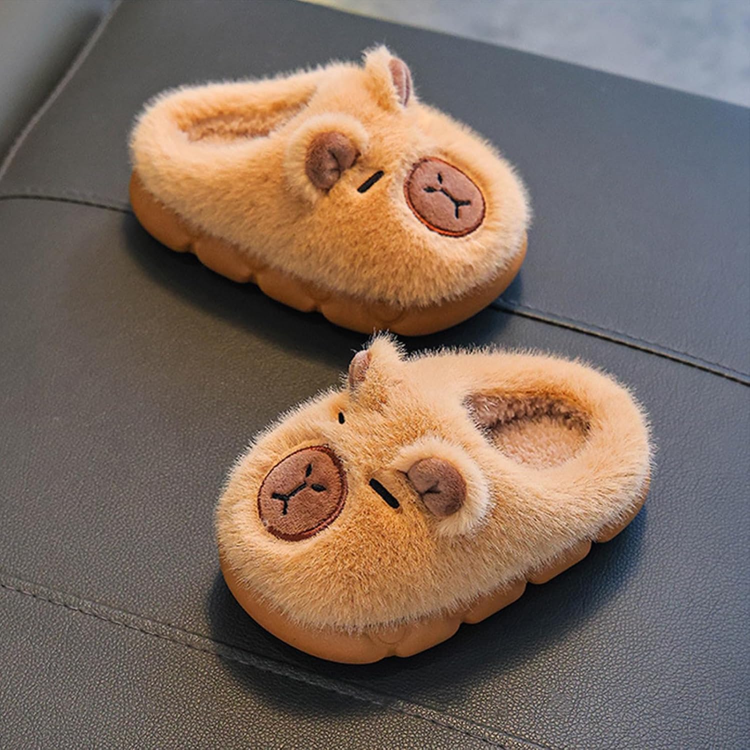 Kids Slippers, Animal Slipper for Girls Boys with Capybara Cow Bunny Raccoon Bear Panda Frog Sheep Winter Toddler Fuzzy Cute Fluffy House Shoes, Plush Cartoon Bedroom Slides, Kawaii Soft Cozy