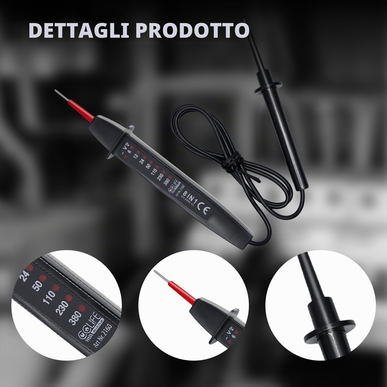CCLIFE 2 Tester Digitale Poli Tester di Tensione Cercafase per Auto 6-380V AC/DC Cerca Tensione per Riparazione Auto