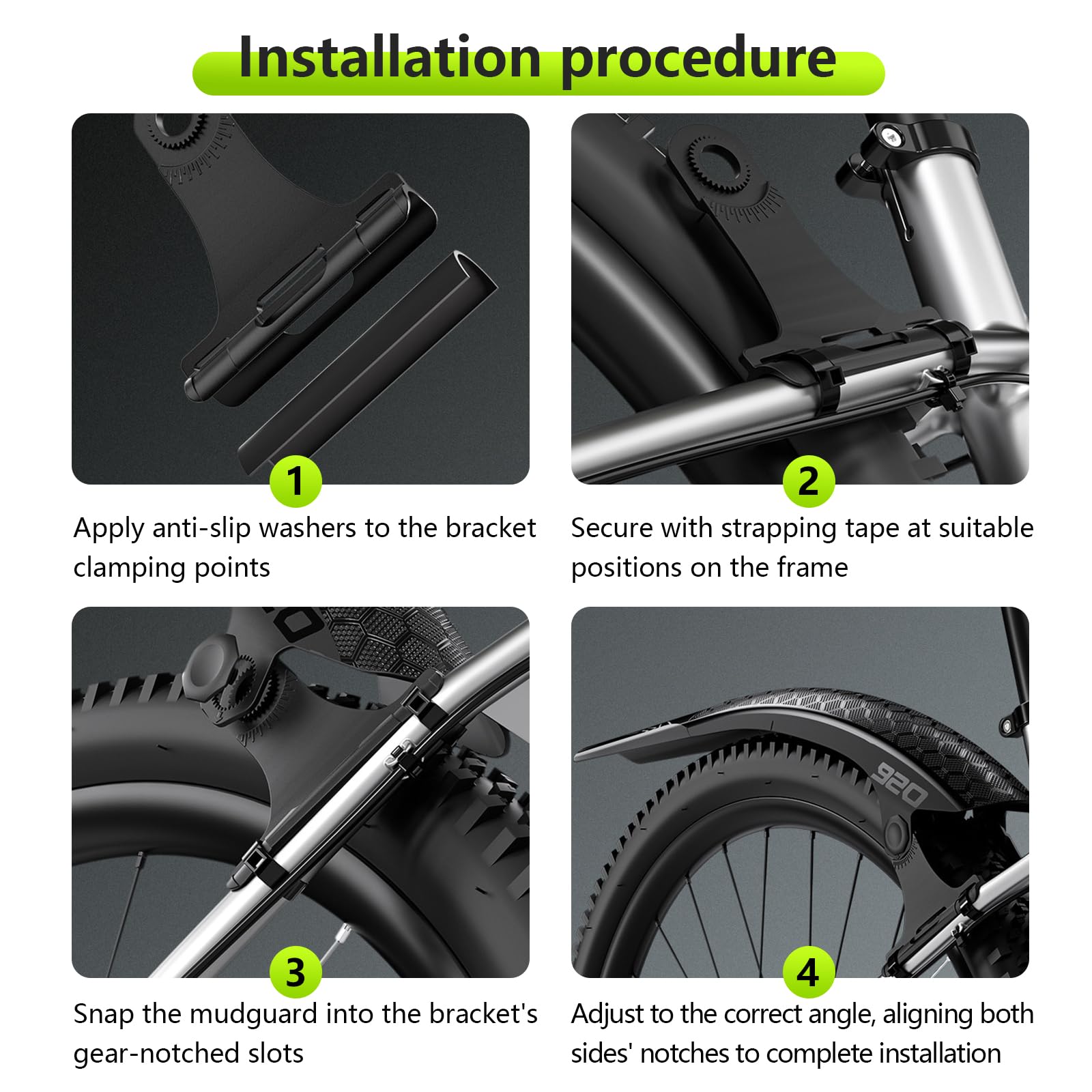 auvstar Parafango Bici,Parafanghi Bici Anteriore e Posteriore,Regolabile Parafango Universale per Bicicletta,Adatto per Mountain Bike/Biciclette da Strada/MTB,Adatto per Ruote da 26/27.5/29 Pollici