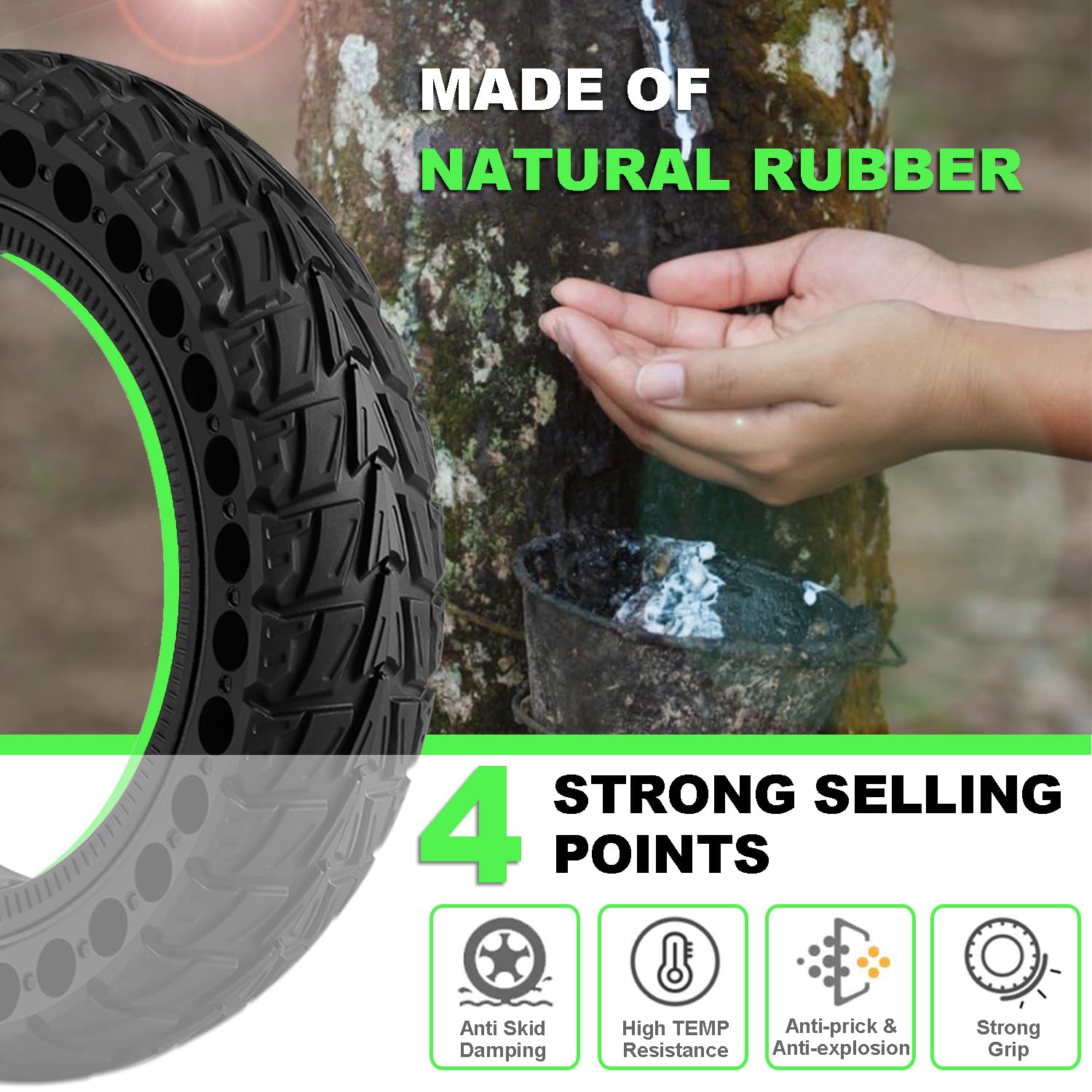 2 Stuks Tubeless Banden 50/75-6.1 – Honingraat Structuur, Lekbestendig, Voor Elektrische Steps, Past Ook 8,5x2,0