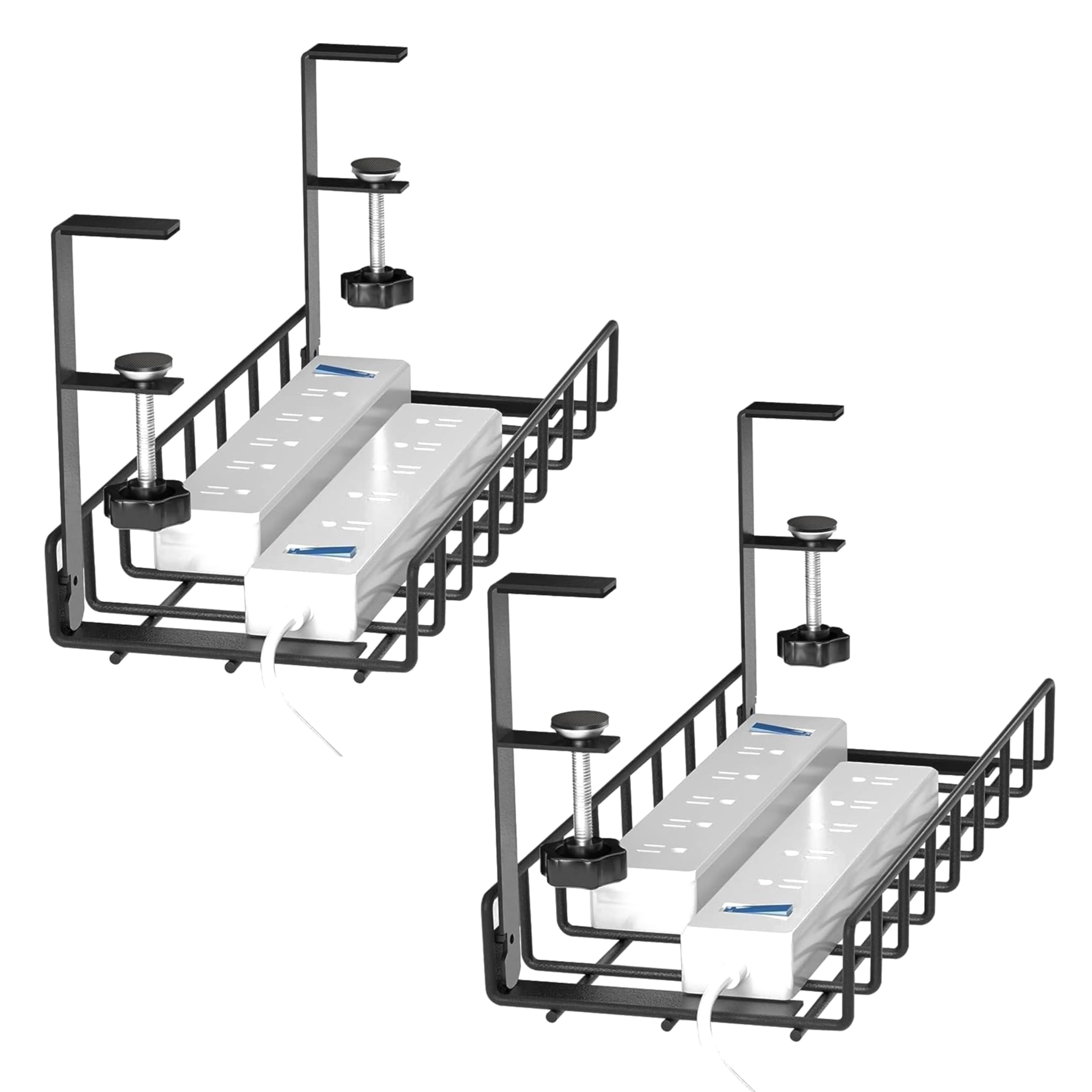 TiSANY Under Desk Cable Management Tray Upgraded Wire Management No Drill, Cable Tray with Clamp for Desk Wire Management, Computer Cable Rack for Office, Home - No Damage to Desk (2 Pack) (B0C7KBN7JS) Amazon Price History, Amazon Price Tracker