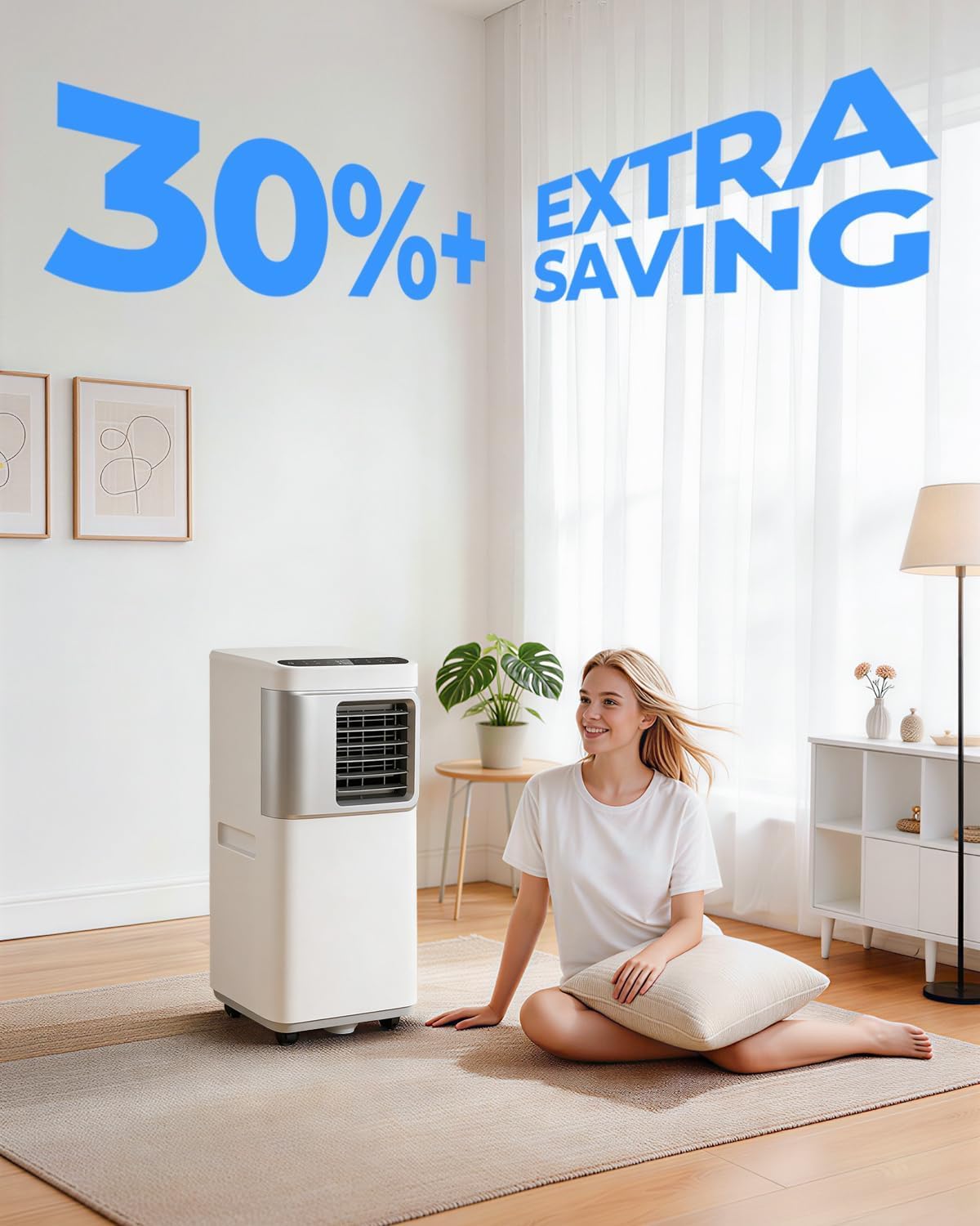 Tragbare Klimaanlage 16.000 BTU, 5-in-1 Smart AC-Gerät, ideal für große Räume bis zu 750 m², schnelle Kühlung & Luftentfeuchter