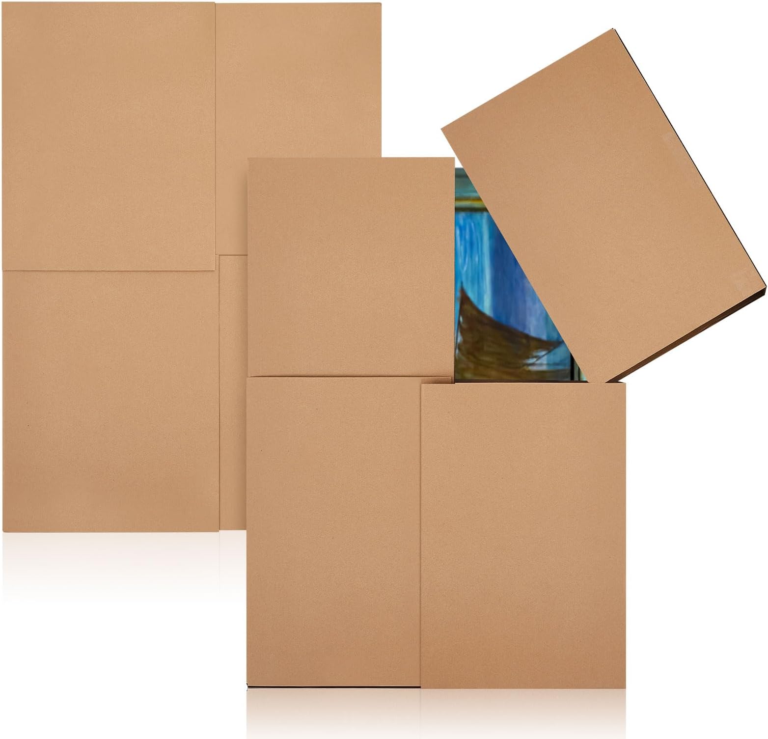 2 Sets Picture Mirror Moving Boxes Large 40" x 60" x 3 1/2" Corrugated Cardboard Adjustable Mirror Box for Shipping TV Picture Moving Packing Glass Storage Supplies Tool Kraft Packaging Container