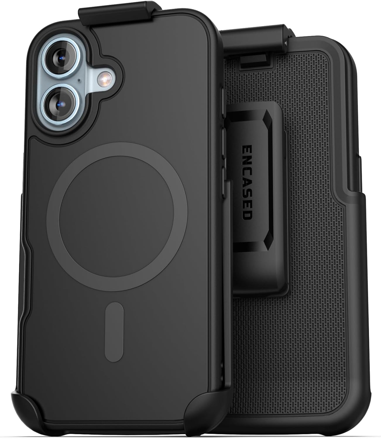 Encased SlimShield for iPhone 16 Belt Clip Case with Phone Holster (Compatible with MagSafe) Matte Black (iPhone 16) - Image 4