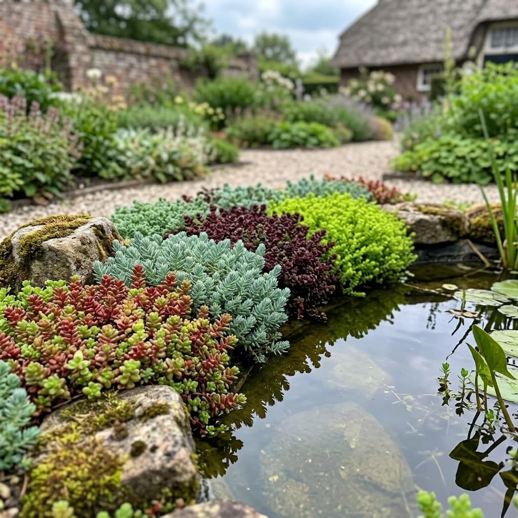 vdvelde․com - Sedum 12 piante rustiche, tappezzante da giardino roccioso | Borracina per riva, bordura e vasca, copre 1-1,5 m2, resiste alla siccita, adatta alle api