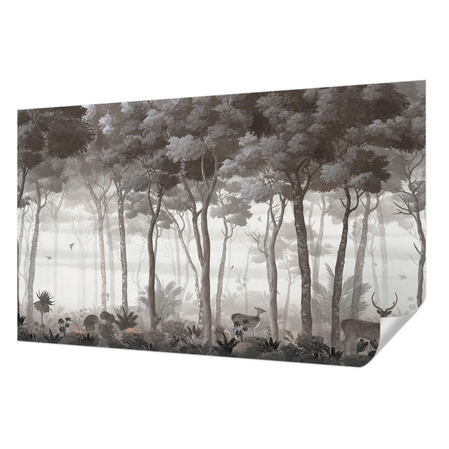 Papier peint autocollant forêt 416x254 cm panoramique pour salon et chambre