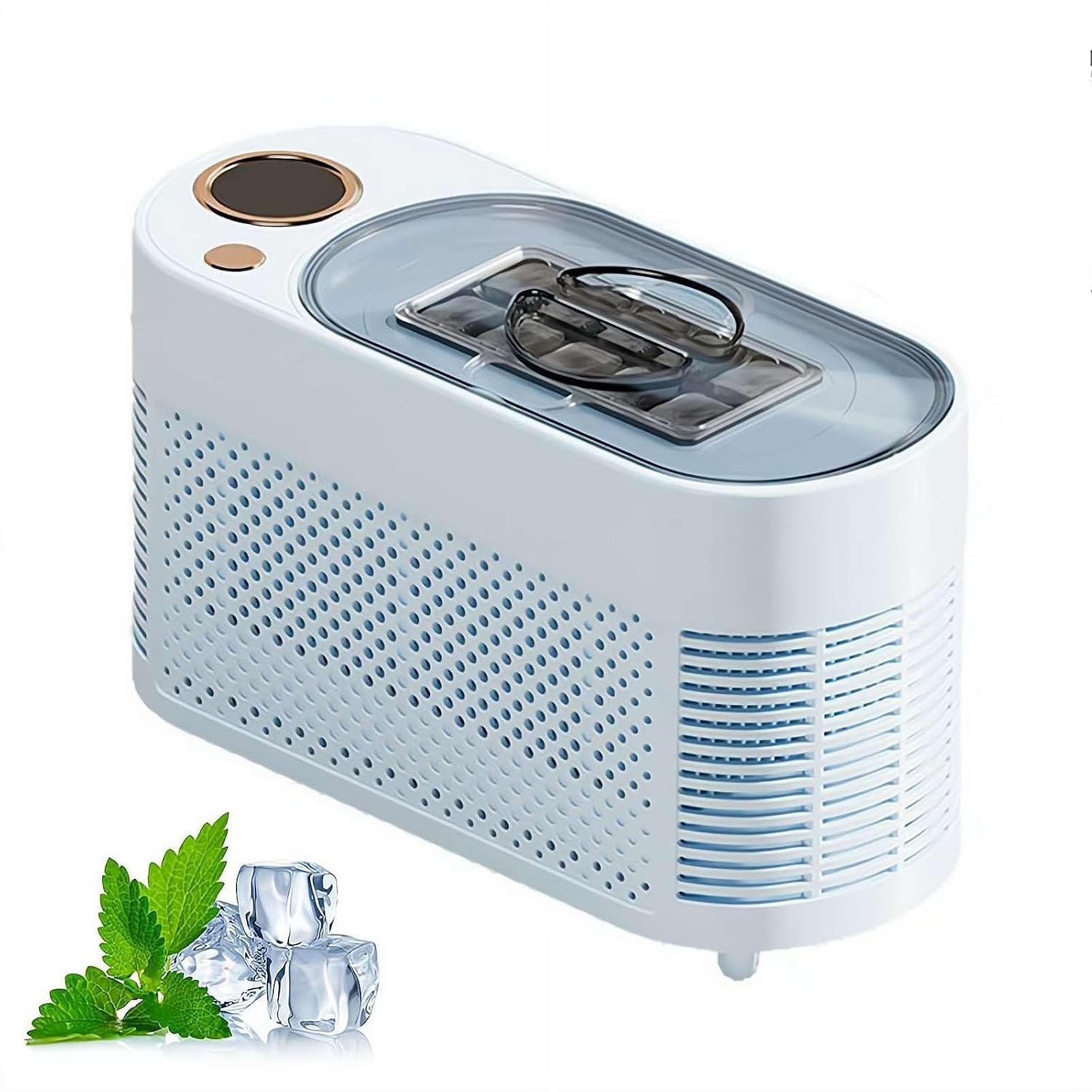 Mini Máquina Para Hacer Cubitos, Máquina Para Hacer Hielo Portátil, Fabricación de Hielo Rápida de Doble Potencia, Compatibilidad con Automóvil de 12 V, 8 Cubitos de Hielo en 10 Minutos Para el blue