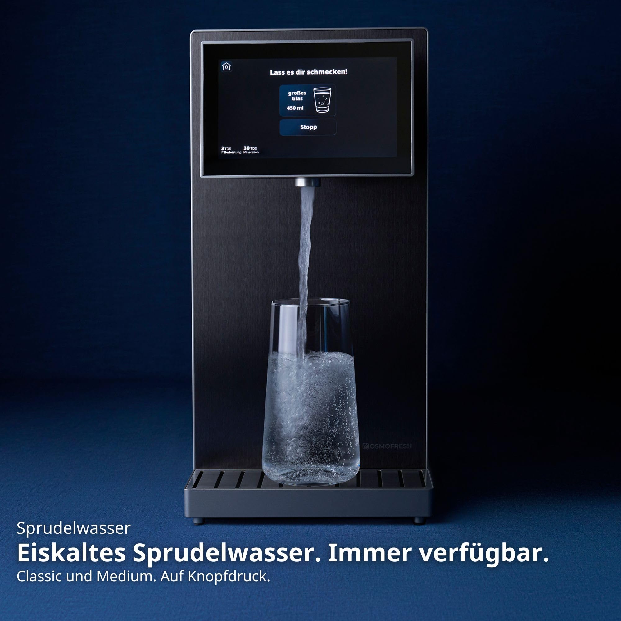 OsmoFresh Fusion Pro Auftisch Osmoseanlage mit 7x Filterung, Mineralisierung, 3-fach UV-C, Festwasseranschluss