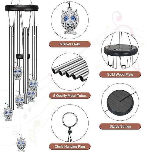 Miniatura 4 de Campanillas de viento para exteriores, campanillas de viento para puerta de simpatía exterior para decoración de patio, decoración de jardín.