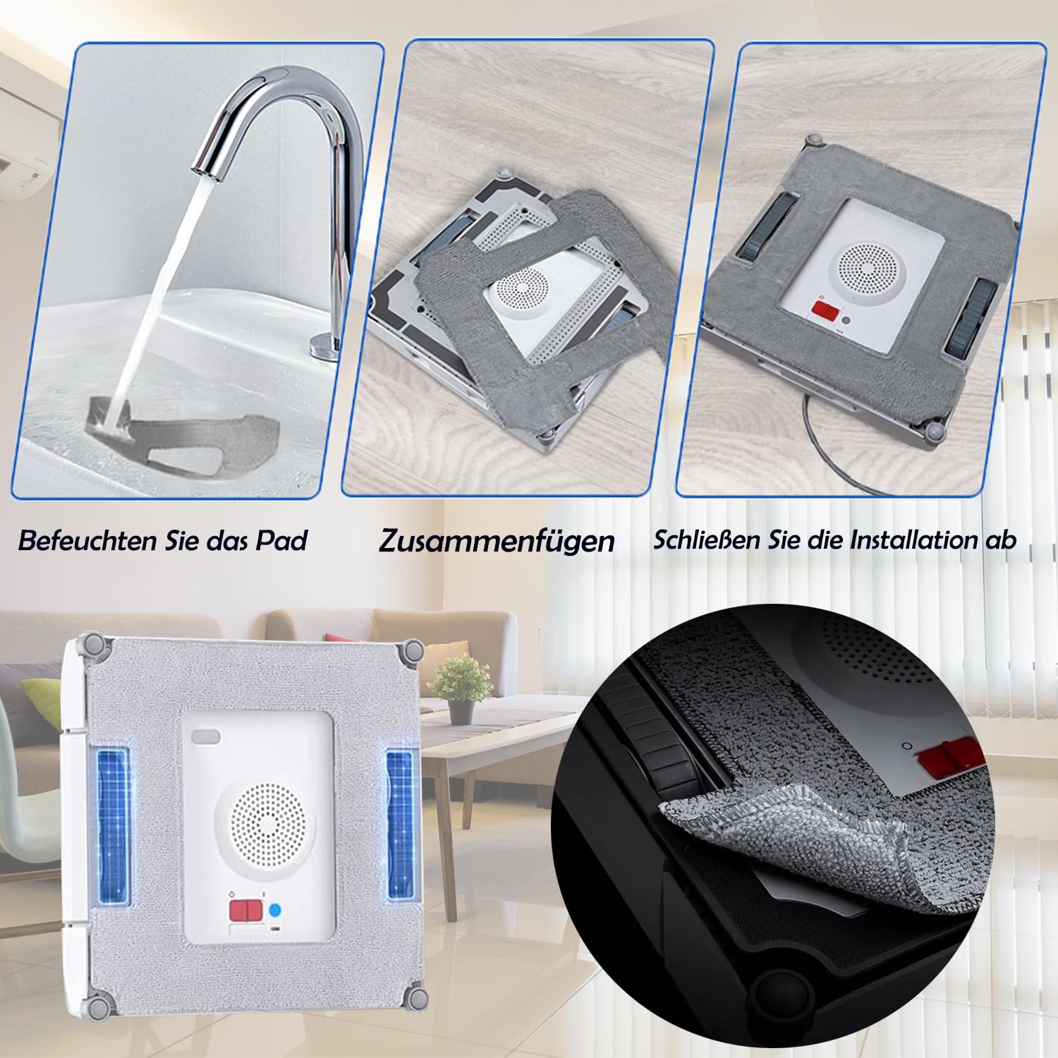 1L Robotische glasreiniger vloeistof – Multi-oppervlakte glasreinigingsoplossing – Compatibel met ECOVACS Winbot W2 PRO OMNI/W2 OMNI/W2 PRO/W1 PRO