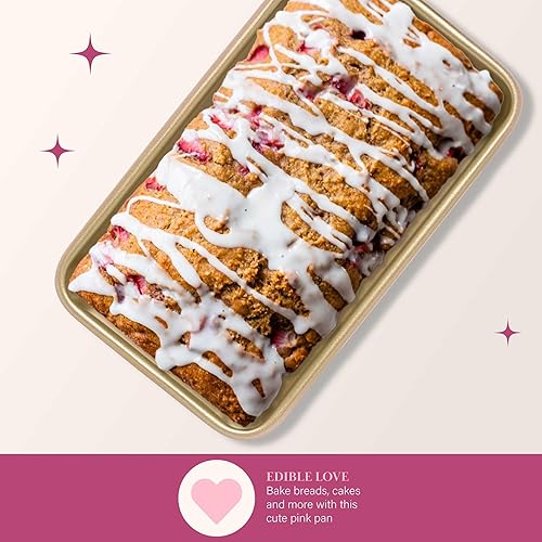 Miniatura 4 de Paris Hilton Colección de utensilios para hornear de acero al carbono antiadherente, bandeja para pan de 9 x 5 pulgadas, apto para lavavajillas,