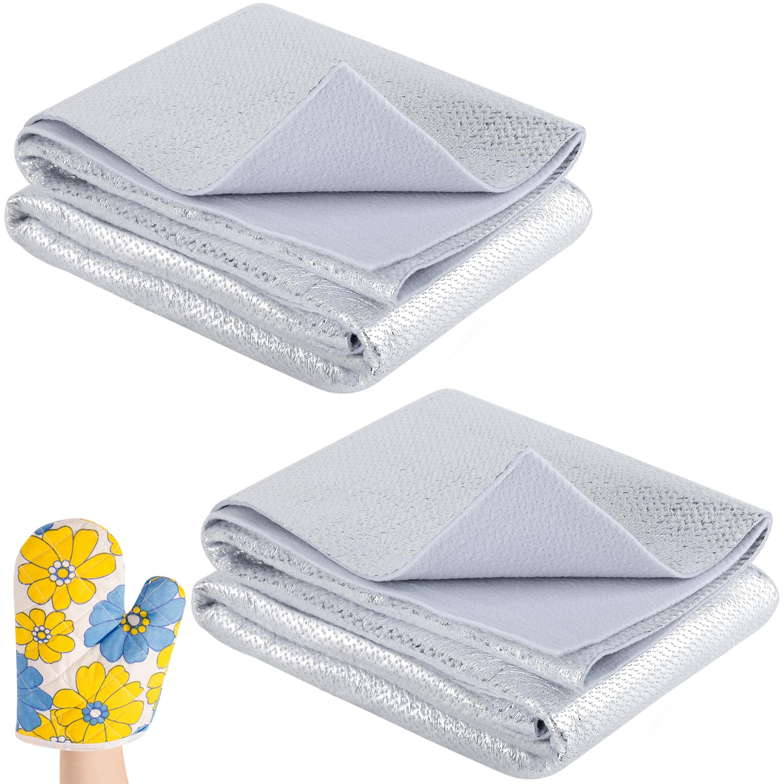 Verdanzia 2 Pack Heat Resistant Batting for Potholders, 35 X 47 Inch Soft Insulated Batting, Heat Reflective Fabric for Sewing,Thermal Lining Batting
