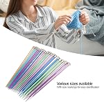 Knitting Needles Set, 10in Aluminum Straight Knitting Needles Set Single Pointed Colored Ultra Light for DIY Knitting Projects, 10 Size From 3.0 to 10.0mm/0.12 to 0.39in