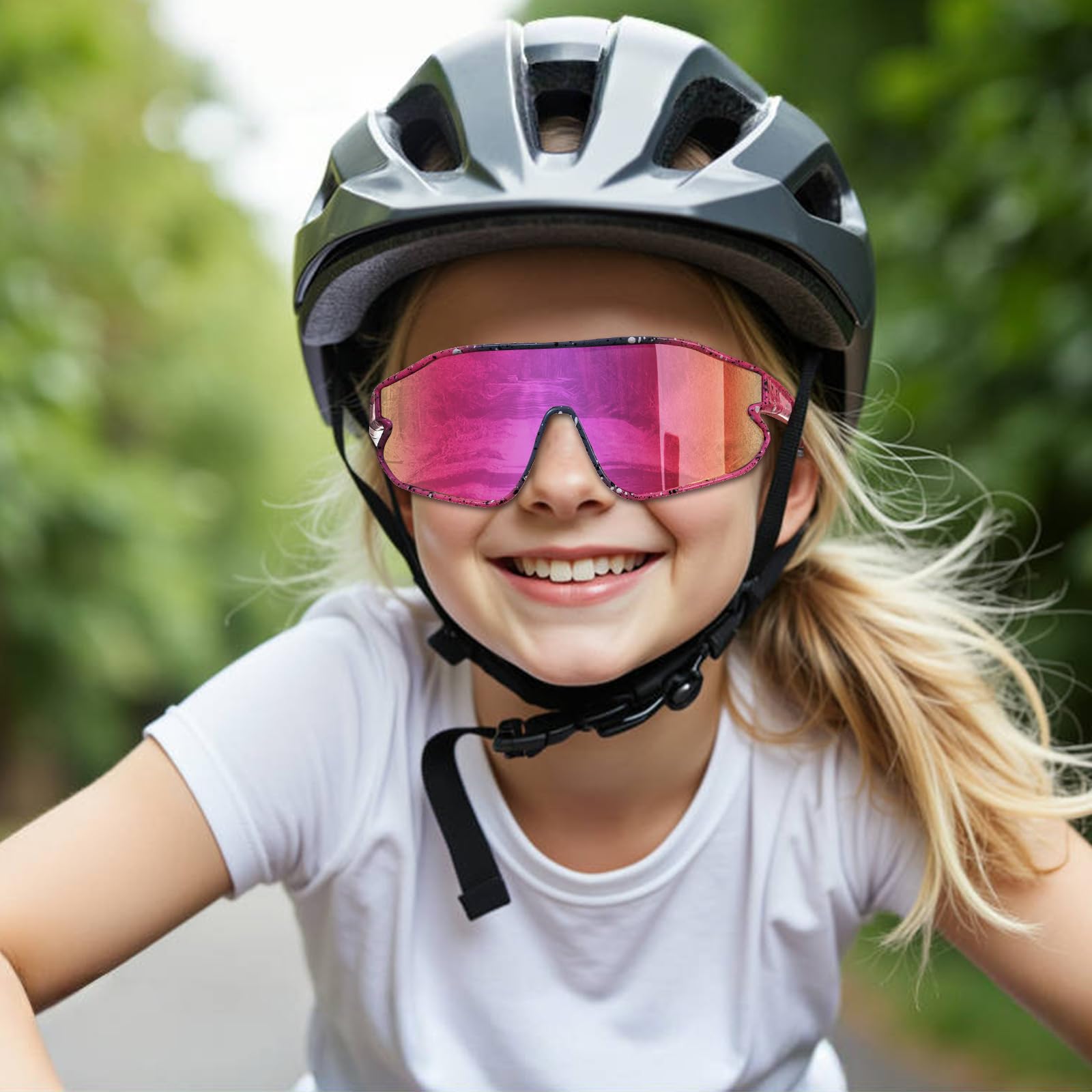 Kinder Polarisierte Sonnenbrille, Jugend Baseball Sonnenbrille für Jungen Mädchen UV400 Sport Softball Laufen Radfahren Brille