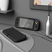 Vista 4 de eXtremeRate PlayVital Black Protective Grip Case for Nintendo Switch Lite, Hard Cover Protector for Nintendo Switch Lite - Screen Protector & Thumb