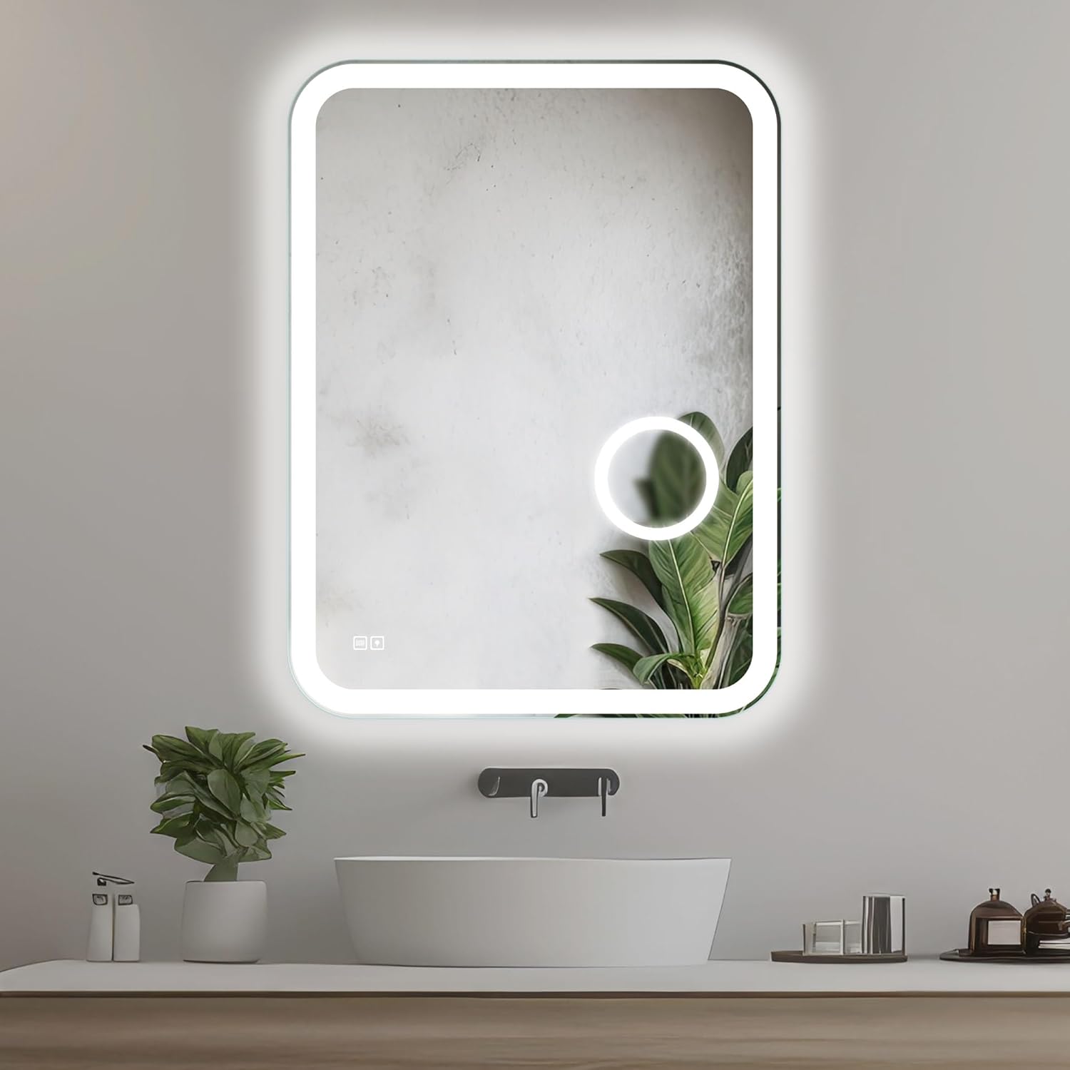 Home Glow LED Fürdőszobai Tükör teljes nézet