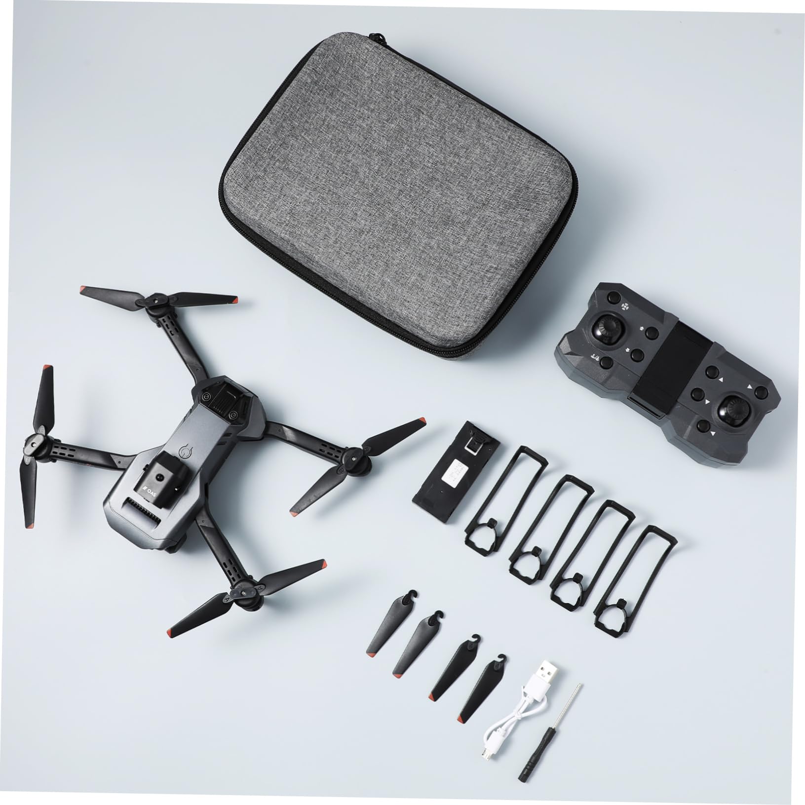 Mini Drone Pieghevole con Camera, Tripla Hd, Lente Elettrica 150° | Doppie Batterie 1800mah 3, 7v, Controllo Via App e Funzione Hold, Corpo Abs Nero