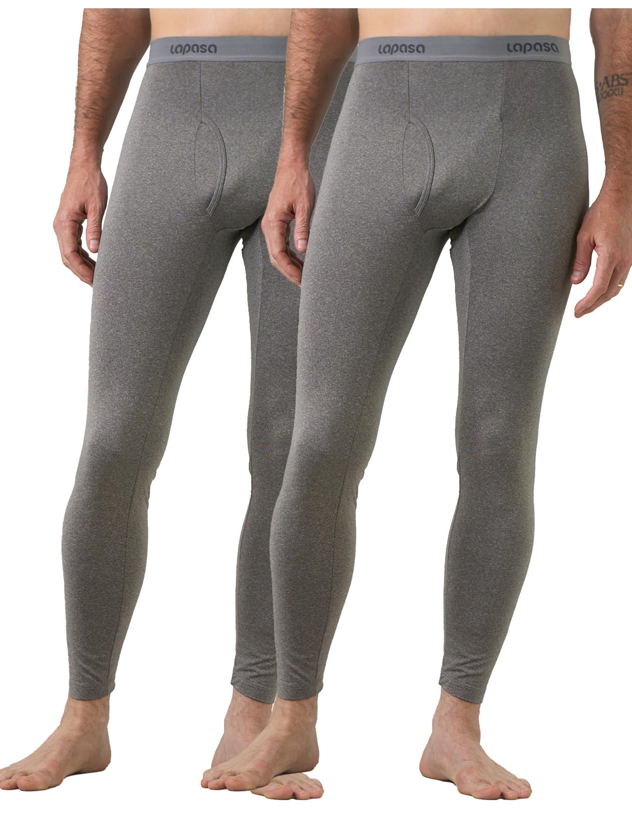 LAPASA Pacco da 2 o 1 Calzamaglie Termica Uomo Fodera in Pile Medio/Pesante Pantaloni Termici Sportivi Strato Base Biancheria Intima Leggings Caldi M10/M25/M56